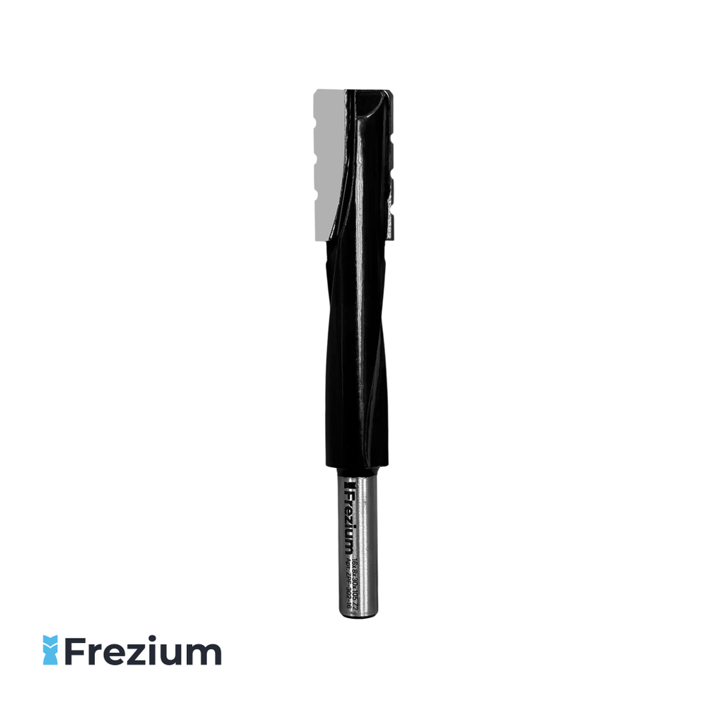Замковая спиральная пазовая фреза по дереву со стружколомом "Frezium" 16x8x30x105 Z2; ZPF-302-16