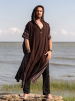 Накидка-пончо с капюшоном Tribal (коричневая)