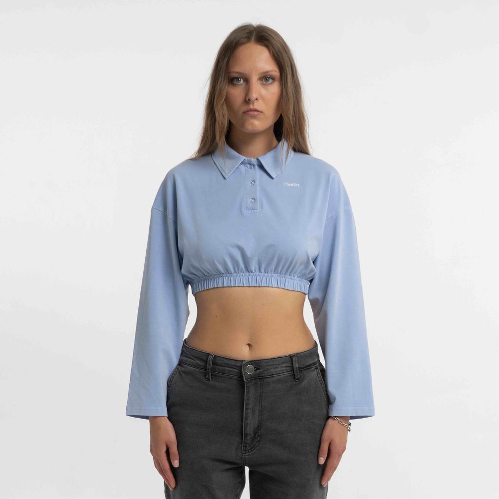 Купить Поло Dissident Crop OG Logo in Garment Dyed Sky Blue Поло Dissident Crop OG Logo in Garment Dyed Sky Blue