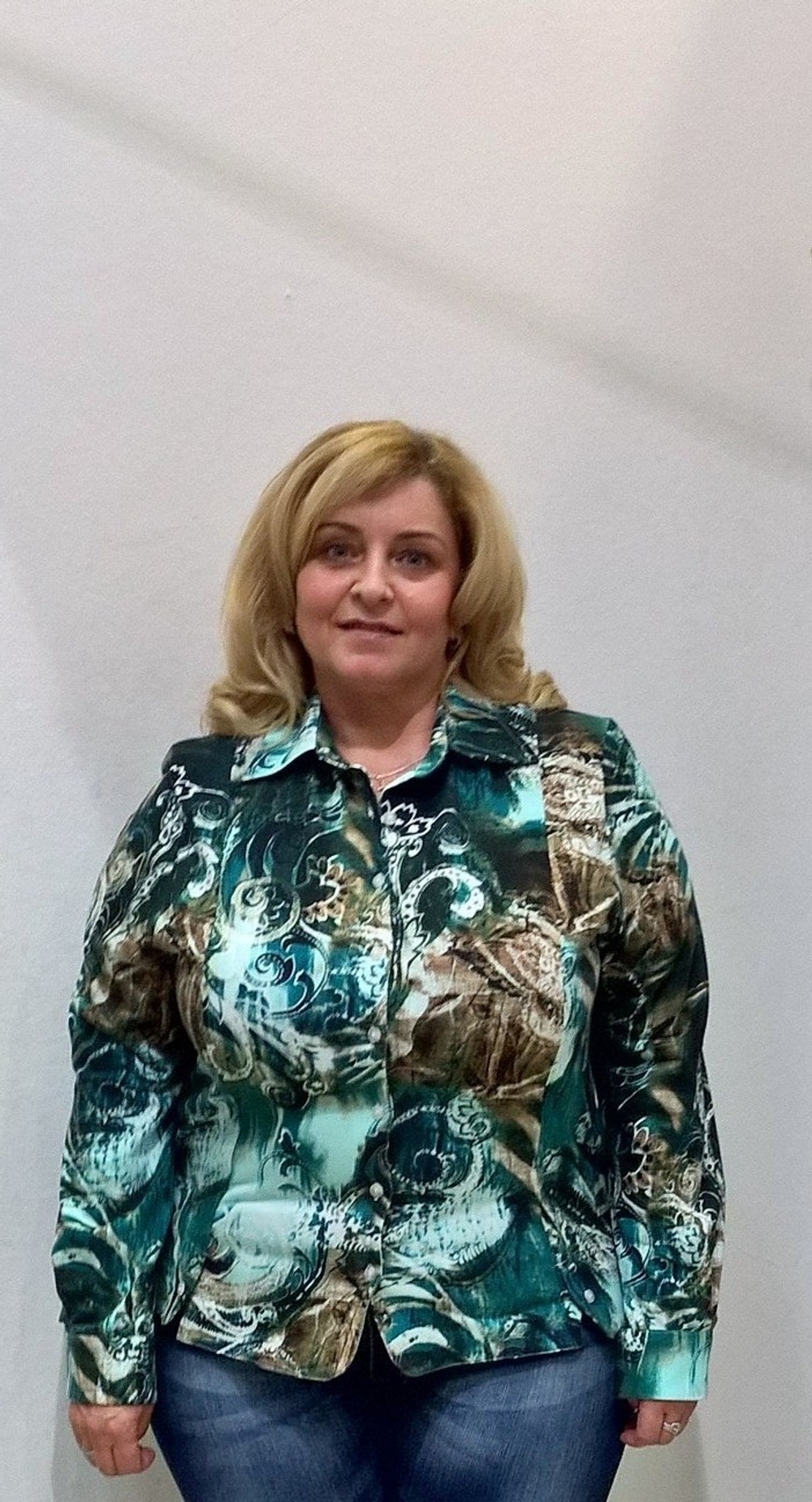 Хлопковый немецкий блузон с рисунком