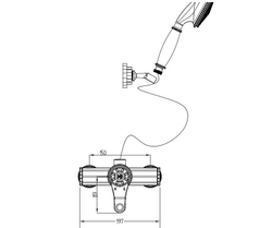 Смеситель для душа одноручковый + настенный держатель Bronze de Luxe 10123