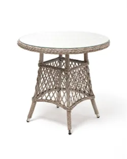 "Эспрессо" плетеный круглый стол, диаметр 80 см, цвет бежевый