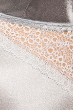 Серебристое платье с кружевными вставками Halla SM (42-44) (Цвет: серебряный)