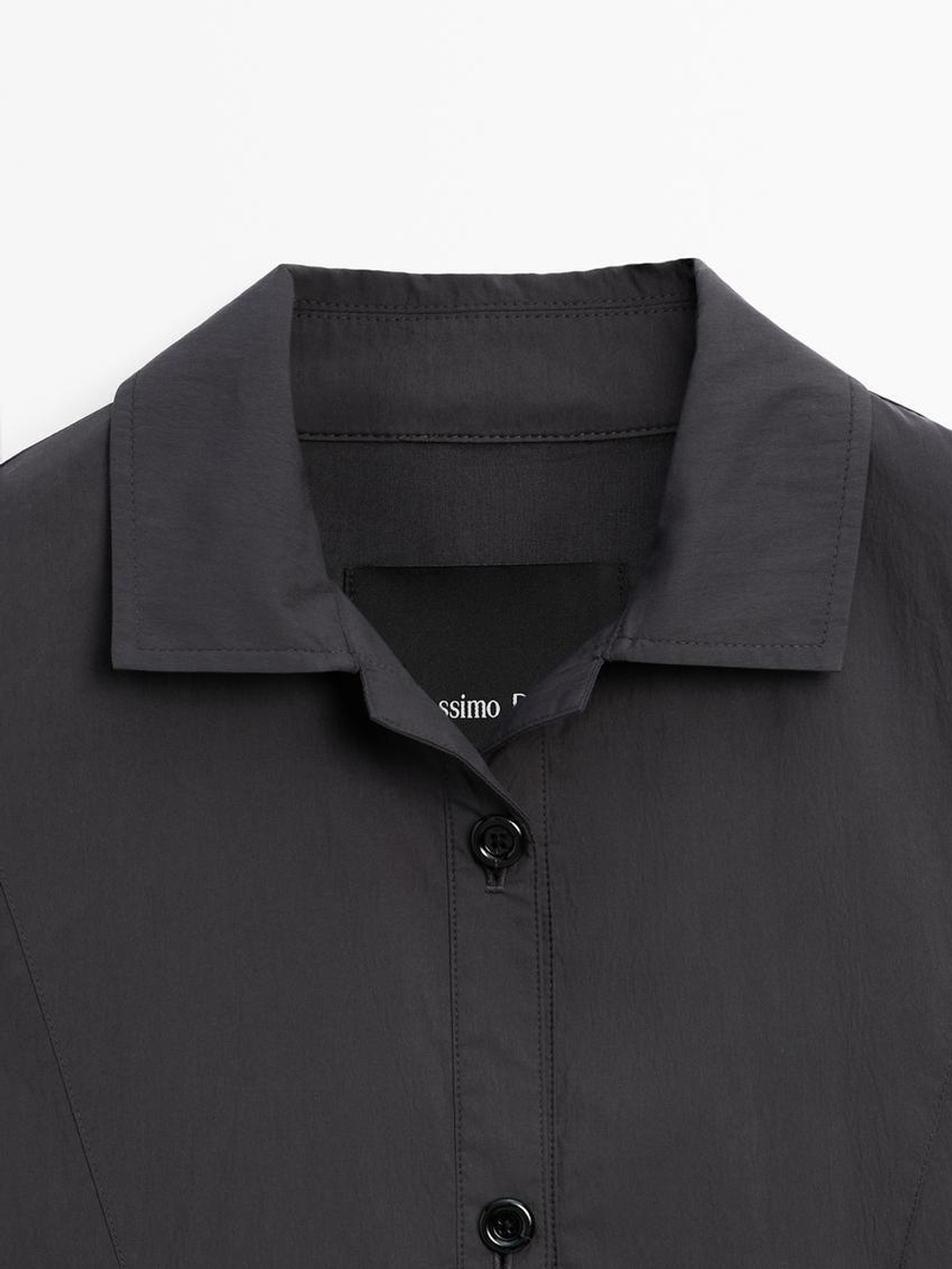 Massimo Dutti Бомбер со швами и сборкой, синий