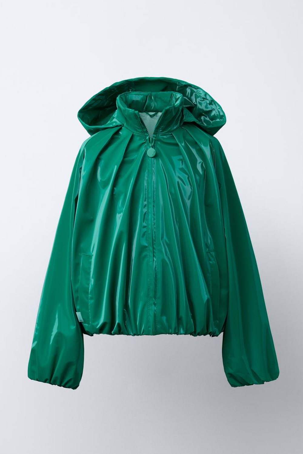 ZARA БЛЕСТЯЩИЙ ДОЖДЕВИК WATER RESISTANT, ЗЕЛЕНЫЙ