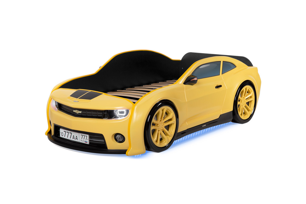 Объемная (3d) кровать-машина EVO "Camaro" (желтая матовая)