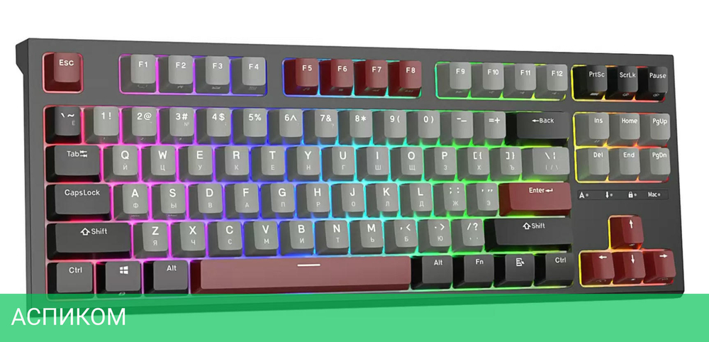 Клавиатура Royal Kludge RK-R87 Blue switch Black/Gray/Red