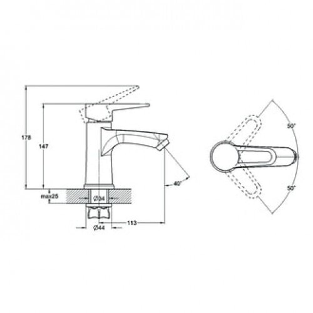 PUD1-A045, смеситель для умывальника ф35 гайка