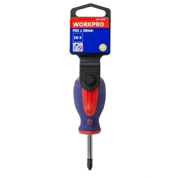Отвертка крестообразная PH.2x38мм,на пластиковом держателе WORKPRO W021328WL