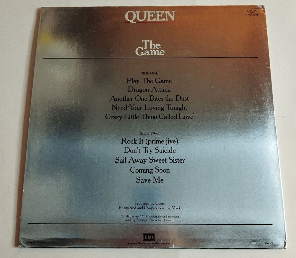 Винтажная виниловая пластинка LP Queen The Game (UK 1980)