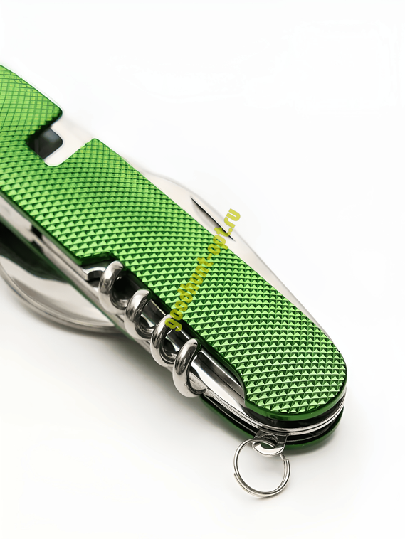 Мультитул 6в1 походный приборы: нож, вилка, ложка, открывашка Зеленый