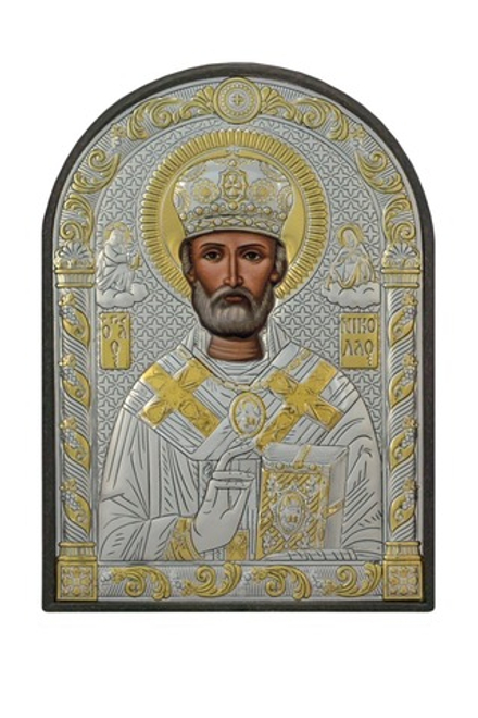 Николай Чудотворец, икона арочная, пластик 96х138