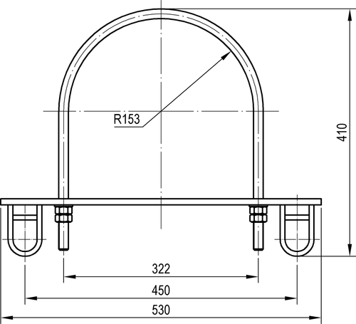 Хомут для одинарной штанги с двумя ушками