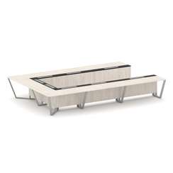 Steel Meet Стол переговорный П-образный KM-PR.B.SP-15P Денвер Светлый/Графит Глянец/Металл Серый 480