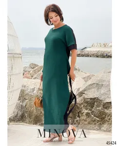 Платье 2280-бирюза-черный Minova