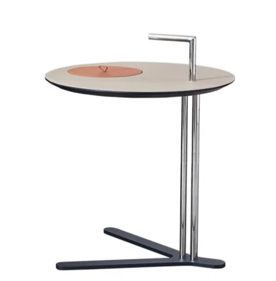 Приставной столик с ручкой 4476, бежевя экокожа