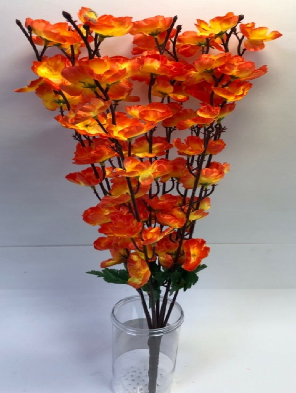Цветы искусственные Сакура оранжевые 60см