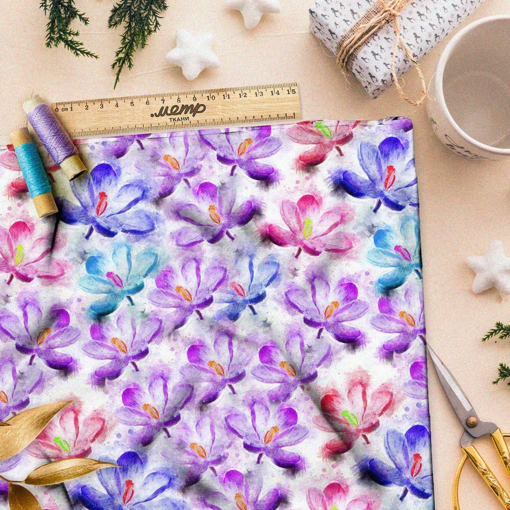 Ткань поплин «опавшие на воду цветы» огюст ренуар