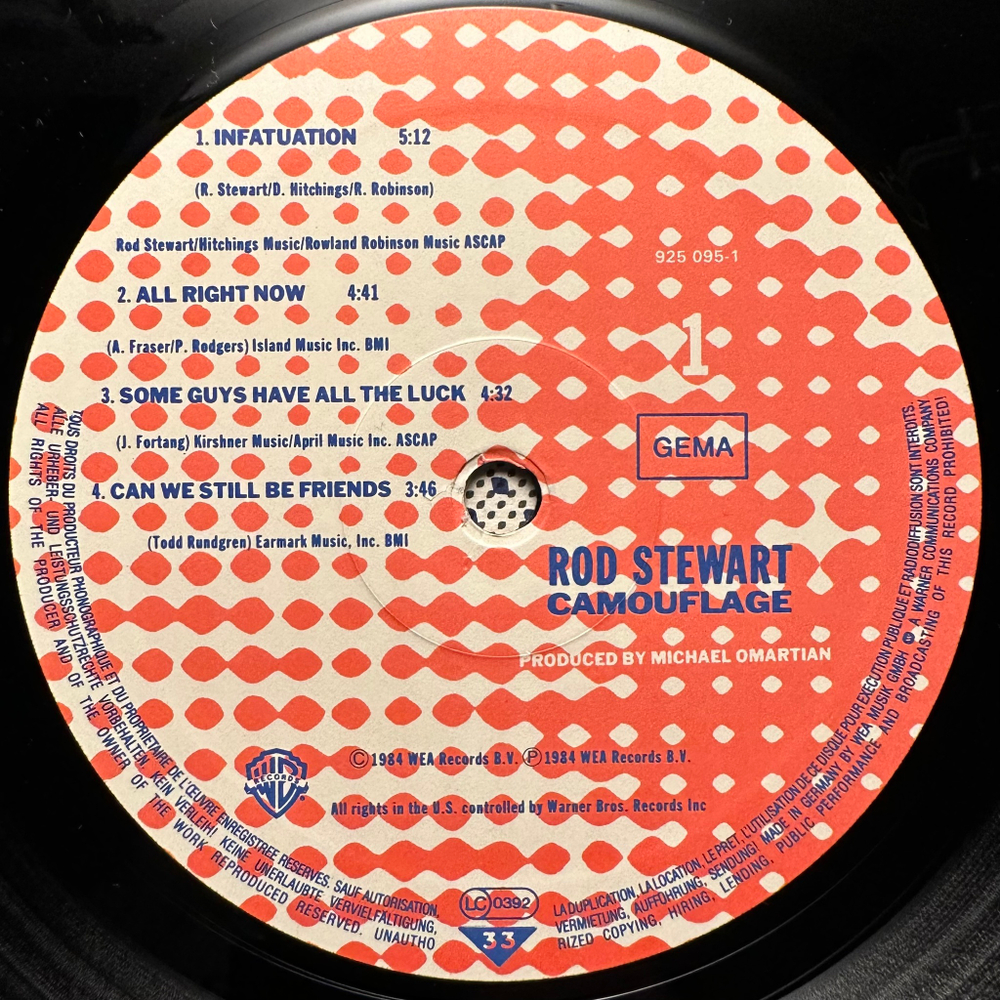 Rod Stewart- Camouflage (Германия 1984г.)