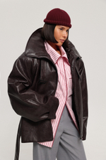 Куртка реглан из экокожи