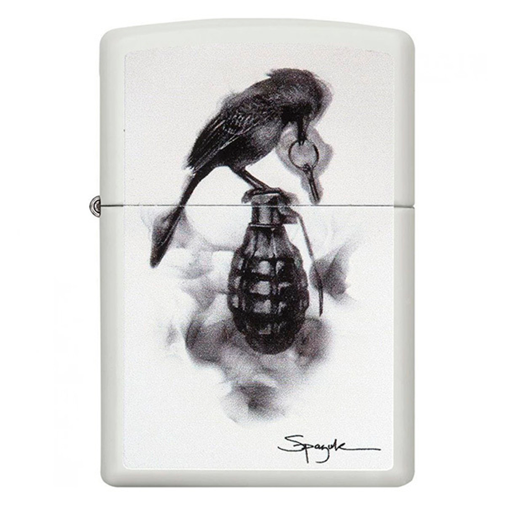Зажигалка Zippo Classic Spazuk с покрытием White Matte
