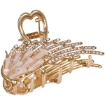 Заколка - краб для волос на блистере «LAVITA», крылышко, цвет серебро и золото, 6,3*4см