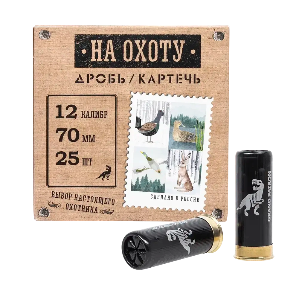 Патрон 12/70 Главпатрон №00 32гр "На охоту", коробка 25 шт.