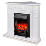 Каминокомплект Real Flame Dominica Corner WT с очагом Fobos Lux Black (угловой) (без пульта)