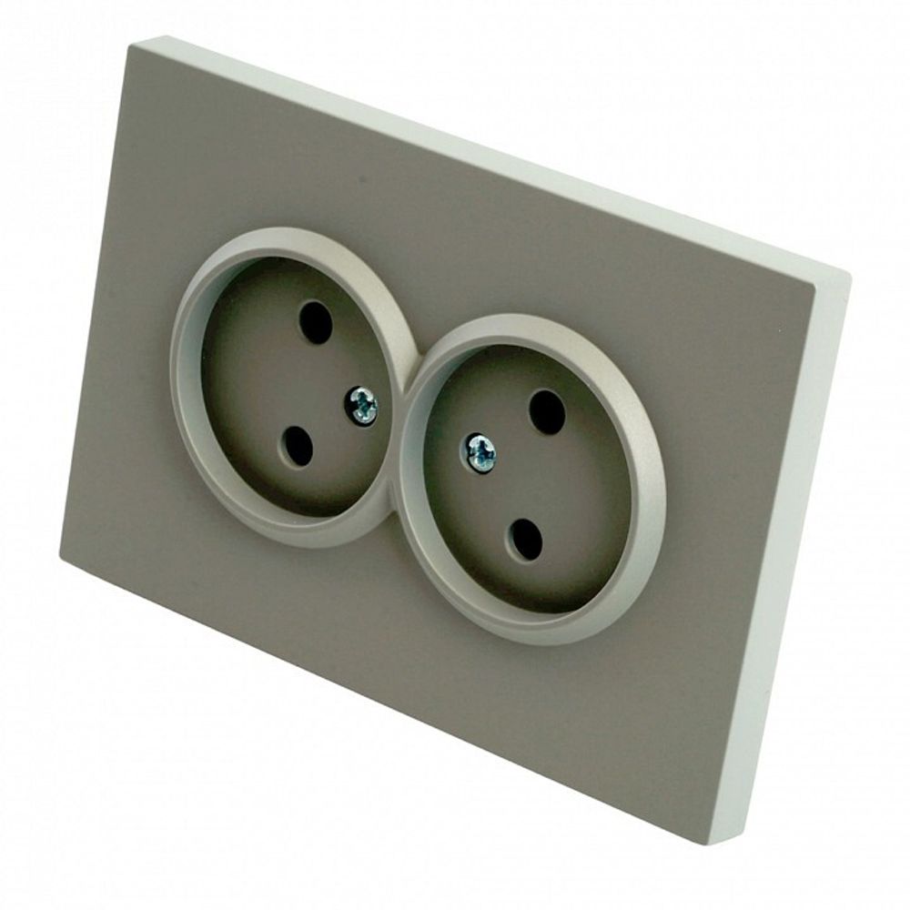 Розетка двойная без заземления и со шторкой Stekker Эмили 49955