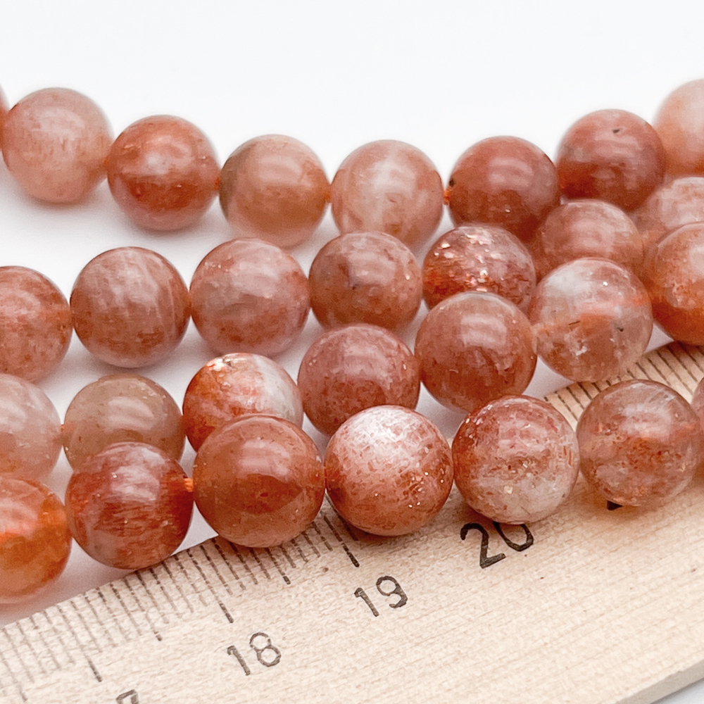 Солнечный камень, диаметр 9-9,5 мм, цена за 10 шт (1/4 нити)