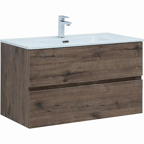 Тумба с раковиной Aquanet Алвита new 90 334187 дуб веллингтон табак