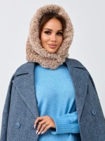 Капор зимний вязаный капюшон на флисе