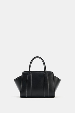 ZARA СУМКА CITY С ПЛЕЧЕВЫМ РЕМНЕМ, ЧЕРНЫЙ