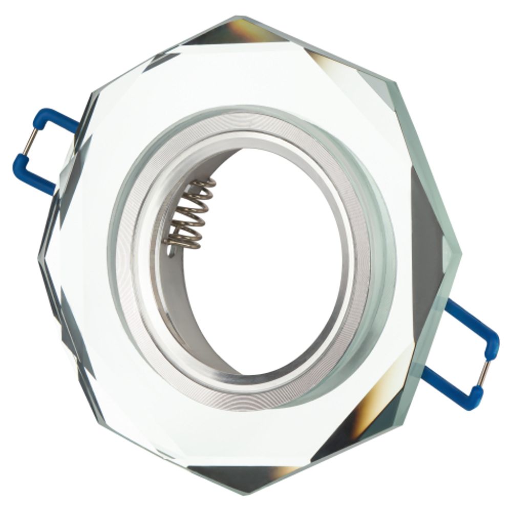DK5 СH/SL Светильник ЭРА декор стекло многогранник MR16,12V/220V, 50W, GU5,3 зеркальный/хром