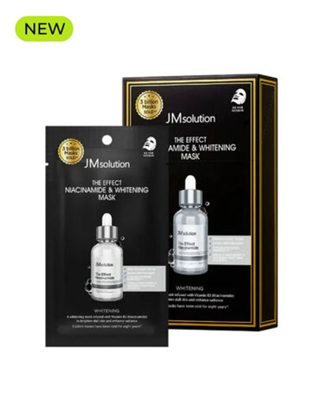 JMSOLUTION МАСОКА С НИАЦИНАМИДОМ  THE EFFECT NIACINAMIDE & WHITENING MASK,