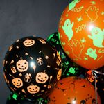 Шар (12"/30 см) Хэллоуин, Призрачные огни, Ассорти, пастель, 5 ст флюор 25 шт.