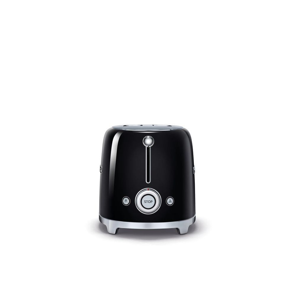 Тостер Smeg Стиль 50-х годов для 2 тостов черный Италия вид сбоку