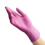 Перчатки нитриловые смотровые нестерильные неопудренные текстурированные на пальцах Benovy Nitrile MultiColor размер S розовый 50 пар