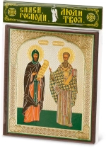Икона "Кирилл и Мефодий" 10х12 на МДФ-6