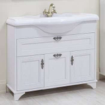 Тумба под раковину, ИДЕЛЬ, 105, дуб, белая