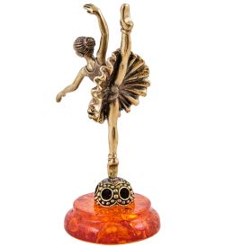 Народные промыслы AM-1544 Фигурка «Балерина» (латунь, янтарь)