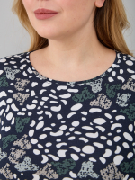 Лонгслив ЛНв-306/темносиний-пятна