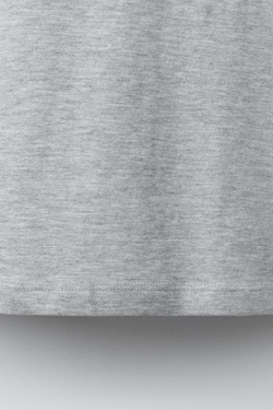 ZARA БАЗОВАЯ ОДНОТОННАЯ ФУТБОЛКА, СЕРЫЙ МЕЛАНЖ