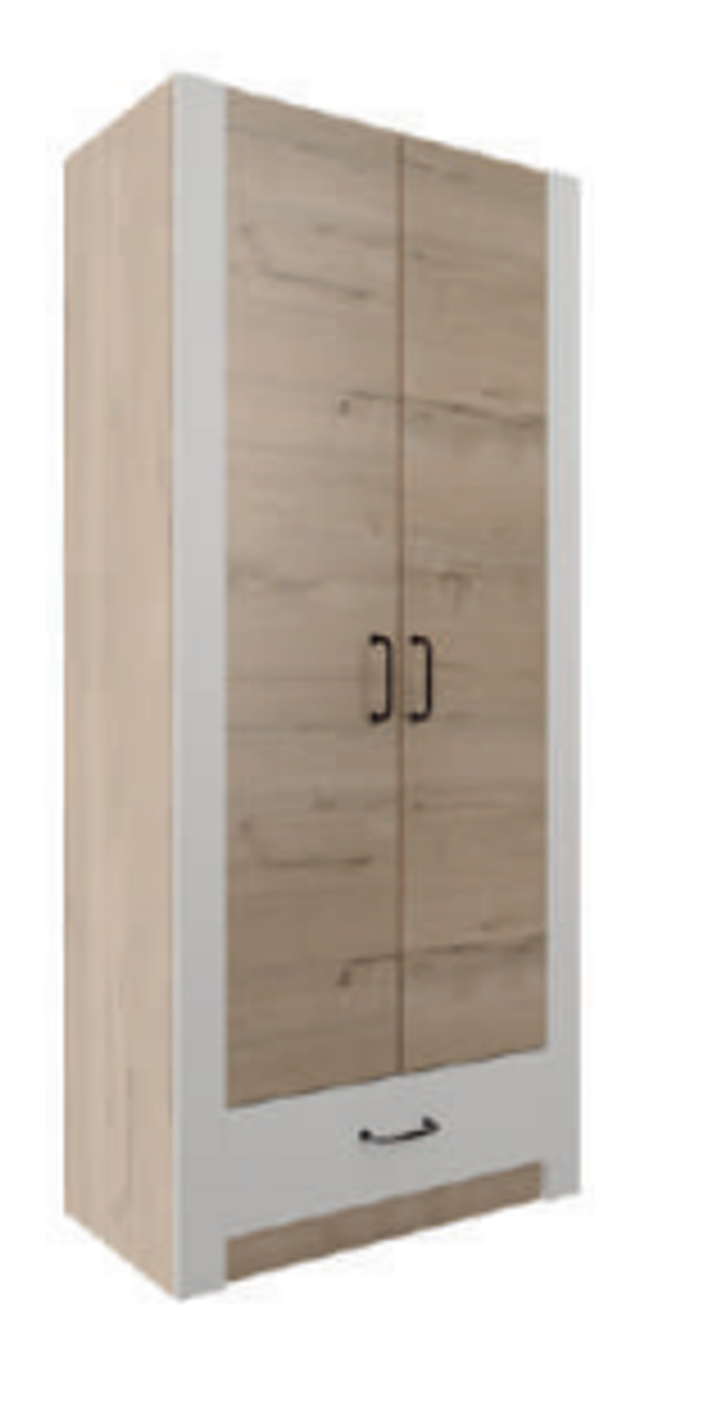 Шкаф двухстворчатый "Ева 5" М-1 (дуб ирландский/белый матовый), ЛДСП, Комфорт-S, г. Ижевск Русский