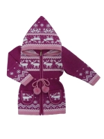 Кардиган вязаный на молнии для девочки