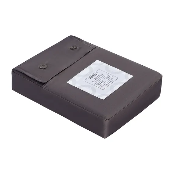 Комплект постельного белья из премиального сатина темно-серого цвета из коллекции essential, 150х200 см