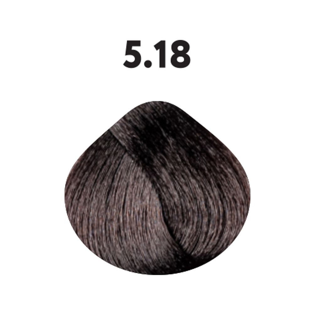 5.18 крем-краска KAARAL Baco Color Fast светлый каштан пепельно-коричневый - 100 мл.