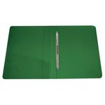 Папка с пружинным cкоросшивателем Бюрократ, 700мкм, внутренний карман, корешок с карманом, зеленая