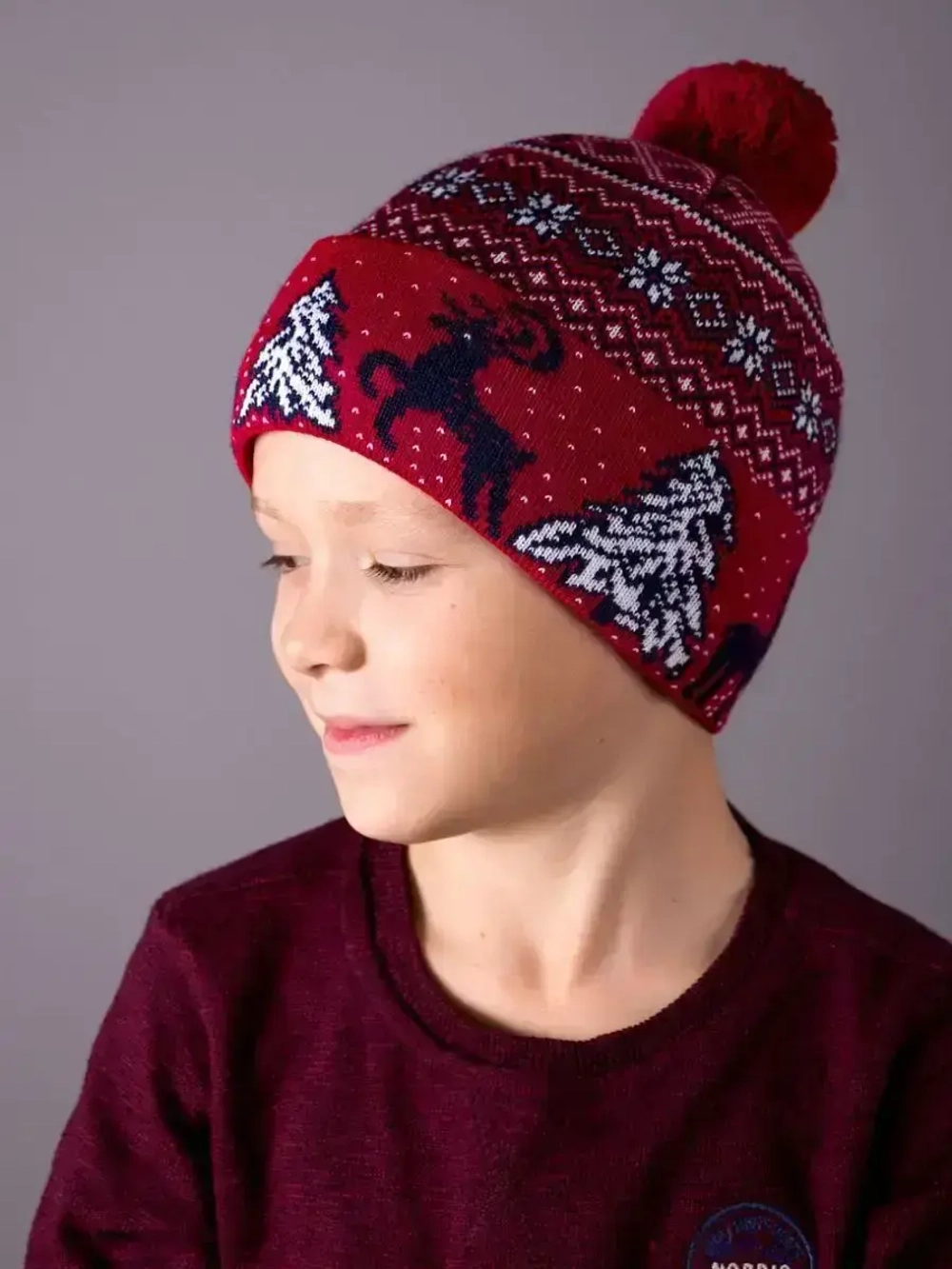 Шапка зимняя вязаная детская