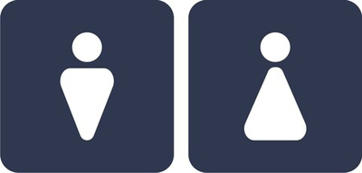 Наклейка "На двери туалета", комплект из 2 шт.